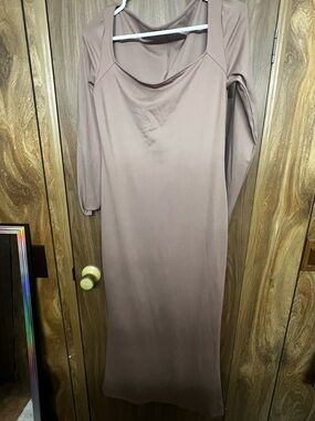 wild fable Long-Sleeve Cowl Neck Maxi Dress in Mauve Taupe